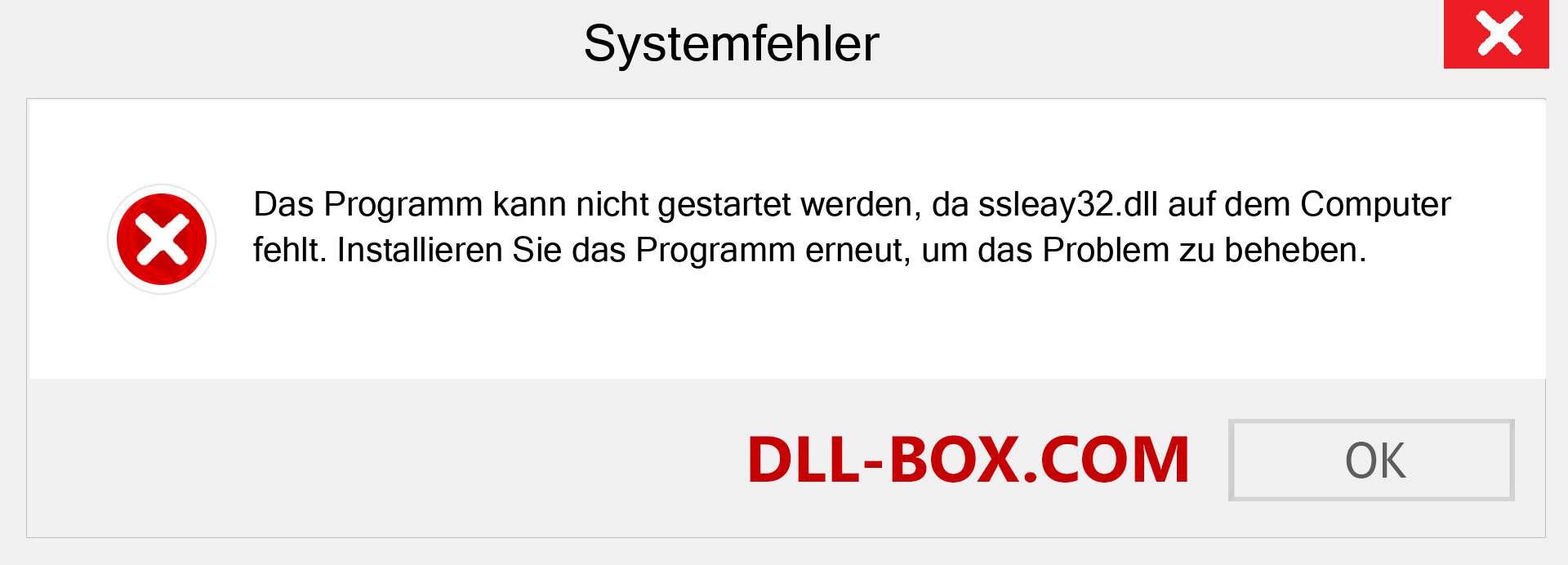 ssleay32.dll-Datei fehlt?. Download für Windows 7, 8, 10 - Fix ssleay32 dll Missing Error unter Windows, Fotos, Bildern